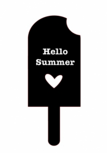 Velours applicatie ijsje hello summer